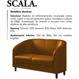 Sofa Decorativo 2 Lugares 120 cm Scala Corano TCS 727 Moll - 3