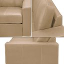 Ver imagem 5 de Sofá Decorativo Agatha 2 Lugares Sala de Estar 205cm Pés em Madeira Couro Nude G88 - Gran Belo