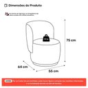 Ver imagem 4 de Poltrona Orgânica Decorativa Living Molly Couríssimo Whisky - Desk Design Cor Whisky
