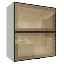 Ver imagem 1 de Kit 2 Armários Aéreos de Cozinha GRPR06000173 60cm 2 Portas Basculante Branco-Preto Vidro Reflecta