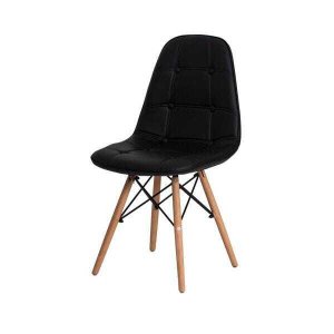 Cadeira Eiffel Botonê Eames Dsw Preta Base Madeira