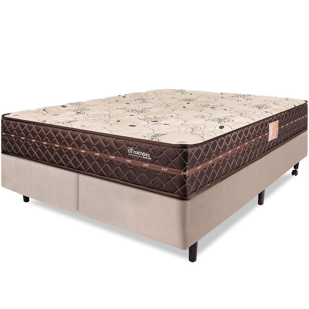 Cama Box Colchão King Ortopédico Firme Espuma D33 Antialérgico Certificado 193x203x54cm BF Colchões