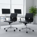 Ver imagem 1 de Kit 2 Cadeiras Escritório Home Office Giratória Baixa Moderna Esteirinha Rivatti