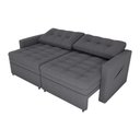 Ver imagem 3 de Sofá Cama Reclinável 2 Lugares 220cm Nayla Boucle Cinza Matrix Boucle Cinza