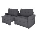 Ver imagem 4 de Sofá Cama Reclinável 2 Lugares 220cm Nayla Boucle Cinza Matrix Boucle Cinza