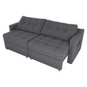 Ver imagem 2 de Sofá Cama Reclinável 2 Lugares 220cm Nayla Boucle Cinza Matrix Boucle Cinza