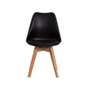 Ver imagem 3 de Kit 3 Cadeiras para Mesa de Jantar Sala Cozinha Escrivaninha Saarinen Design Leda Preta