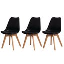 Ver imagem 1 de Kit 3 Cadeiras para Mesa de Jantar Sala Cozinha Escrivaninha Saarinen Design Leda Preta