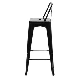Banqueta Alta Para Bar Balcão Bancada Bistro Cozinha Americana Tolix Iron Industrial Preta - 3