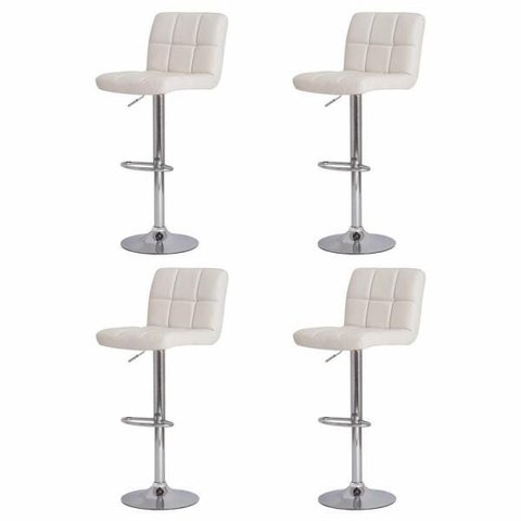 Kit 4 Banquetas Gomos Branco