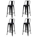 Ver imagem 1 de Kit 4 Banqueta Altas Para Bar Balcão Bancada Bistro Cozinha Americana Tolix Iron Industrial Preta