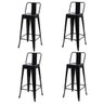 Kit 4 Banqueta Altas Para Bar Balcão Bancada Bistro Cozinha Americana Tolix Iron Industrial Preta - 1
