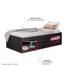 Cama Gamer Hero Com Gavetas Preto/vermelho - 4