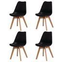 Ver imagem 1 de Kit 4 Cadeiras para Mesa de Jantar Sala Cozinha Escrivaninha Saarinen Design Leda Preta