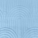 Ver imagem 4 de Kit Cobre Leito Colcha Arcos Casal Padrão Dupla Face Matelado 200 Fios 3 Peças Azul Claro