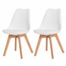 Kit 2 Cadeiras para Mesa de Jantar Sala Cozinha Escrivaninha Saarinen Design Leda Branca - 1