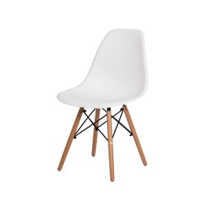 Cadeira Sala Mesa Charles Eiffel Eames Wood Jantar Branco