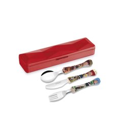 Talheres Infantil Unissex Garfo Faca Colher e Estojo - 1