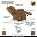 Ver imagem 5 de Poltrona do Papai Reclinável Sala de Cinema Barcelona Glider Manual Giratória Massagem Usb Pu