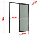 Ver imagem 2 de Porta de Correr Suspensa Vidrao Esq L.25 Preta 210x70 Brimak