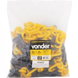 Corrente plástica 10 mm amarela e preta Vonder - 2