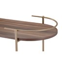 Ver imagem 3 de Carrinho Bar Oval C Rodinha Estilo Industrial Ferro Dourado