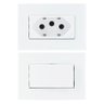 8 Tomada 3 Pinos 20a + 2 Interruptor Paralelo 10a Embutir Móvel Branco Sleek Margirius - 1