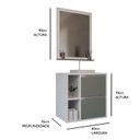 Ver imagem 3 de Gabinete e Espelheira 60cm Plena Premium Elite Branco/Chumbo