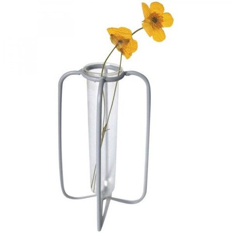 Vaso de Vidro e Metal Aramado 9cm x 9cm x 28,5cm Urban
