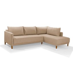 Sofá 4 Lugares com Chaise Direito Larimar Linho 271cm Redenobre Cor:bege; - 1