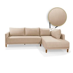 Sofá 4 Lugares com Chaise Direito Larimar Linho 271cm Redenobre Cor:bege; - 3