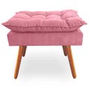 Ver imagem 2 de Puff Opala Pés Palito Veludo Rosa - Kimi Design