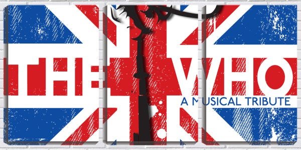 Quadro Decorativo 30x66 the who banda bandeira - 1