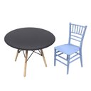 Ver imagem 1 de Kit Mesa Infantil Eames Preto 60cm + 1 Cadeira Tiffany Infantil Azul