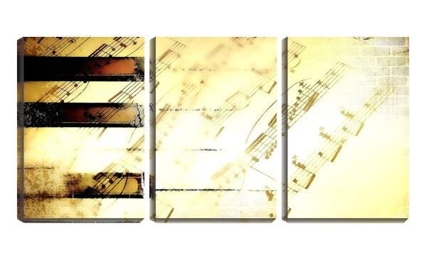 Quadro Decorativo 30x66 partituras na parede arte - 2