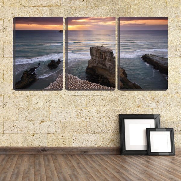 Quadro Decorativo 30x66 raios de sol no horizonte do mar - 2