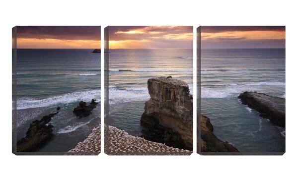 Quadro Decorativo 30x66 raios de sol no horizonte do mar - 1