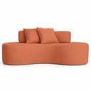 Ver imagem 6 de Sofá Orgânico a Vácuo Curvo 3 Lugares Vai na Caixa Boucle Terracota - Vimont Moveis