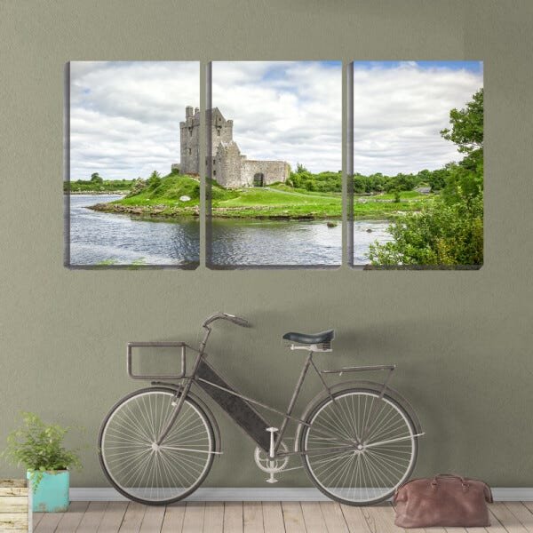 Quadro Decorativo 30x66 castelo perto do rio - 2
