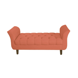 Recamier Estofado para Hall de Entrada 195 Cm Grécia Suede Coral - Incasa Decor - 1