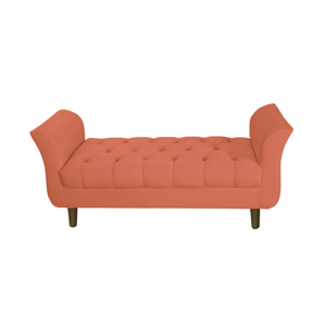 Recamier Estofado para Hall de Entrada 195 Cm Grécia Suede Coral - Incasa Decor