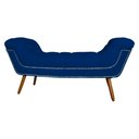 Ver imagem 3 de Recamier Calçadeira Estofado Sienna Casal 140 Cm Suede Azul Marinho - LM DECOR