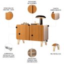 Ver imagem 4 de Balcão Aparador Buffet Pé Metal Benvenuto Cinamomo/off - Hb Móveis