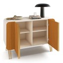 Ver imagem 6 de Balcão Aparador Buffet Pé Metal Benvenuto Cinamomo/off - Hb Móveis