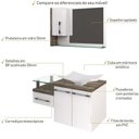 Ver imagem 5 de Conjunto Balcão C-cuba F44 e Espelheira Legno 830 Branco Chess C-carvalho Branco Chess C-carvalho