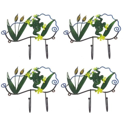 Gancho Ferro Enfeite Sapo Kit 4 Uni Porta Chaves Chapeu Bone Decoraçao Parede Pendura Casa Quarto