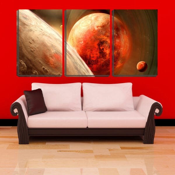 Quadro Decorativo 30x66 planetas no universo arte - 2