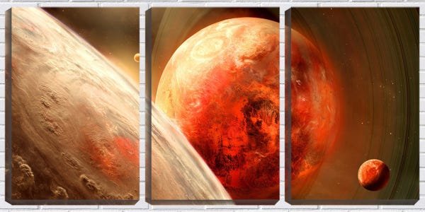 Quadro Decorativo 30x66 planetas no universo arte - 1