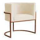 Ver imagem 1 de Poltrona Decorativa Luana Base Bronze Veludo Bege - Montanaris Decor Md Montanaris Decor