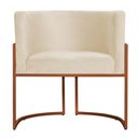 Ver imagem 3 de Poltrona Decorativa Luana Base Bronze Veludo Bege - Montanaris Decor Md Montanaris Decor
